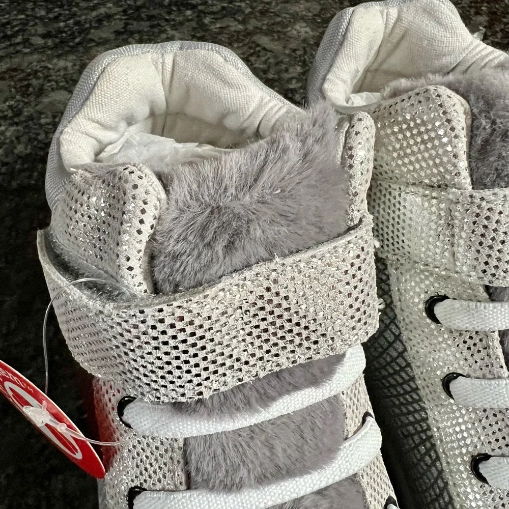 Pediped Logan Flex Silver Hi Tops Big Girl Sz 3.5 NIB - Picture 3 of 14